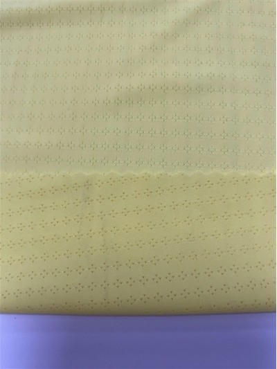 GZ-YXYF 6025# Ice silk plum blossom point Width: 160CM Weight: 170GSM Composition: 13% spandex 87% nylon Moisture wicking back view